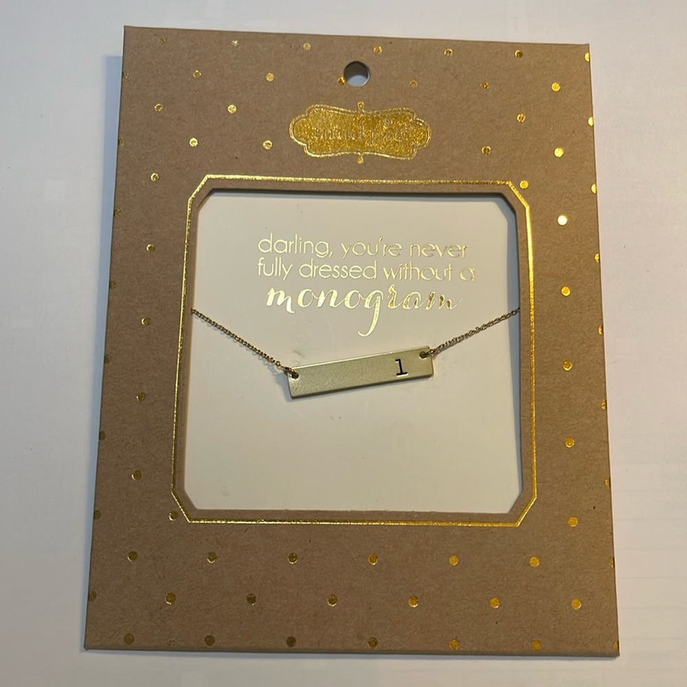 Initial “l” gold bar necklace by mudpie